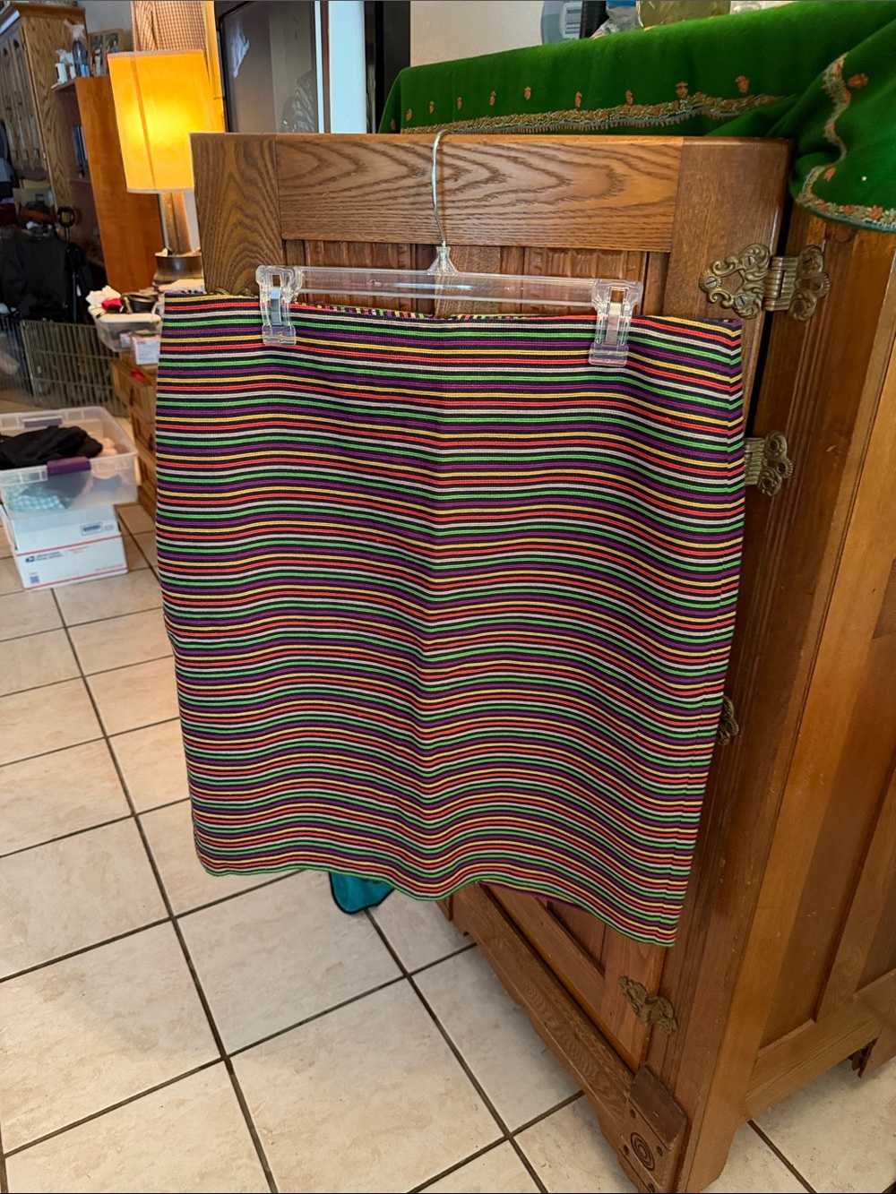 Multi-Color Striped Pencil Lined Skirt - Women's